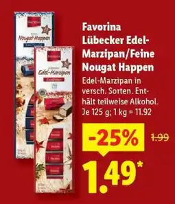 Lidl Favorina Lübecker Edel-Marzipan/Feine Nougat Happen Angebot
