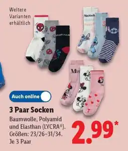 Lidl 3 Paar Socken Angebot