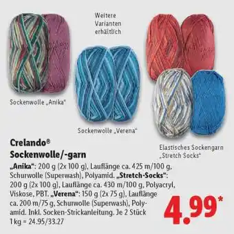 Lidl crelando Sockenwolle/-garn Angebot