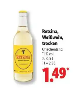 Lidl Retsina, Weißwein, trocken Angebot