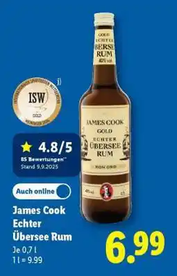 Lidl James Cook Echter Übersee Rum Angebot