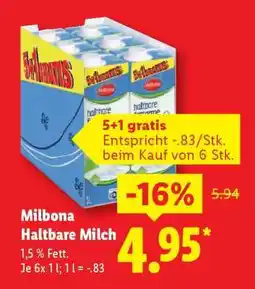 Lidl Milbona Haltbare Milch Angebot