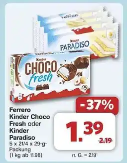 Famila Nord Ost Ferrero Kinder Choco Fresh oder Kinder Paradiso Angebot