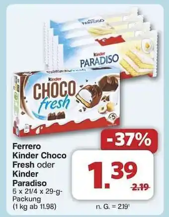 Famila Nord Ost Ferrero Kinder Choco Fresh oder Kinder Paradiso Angebot