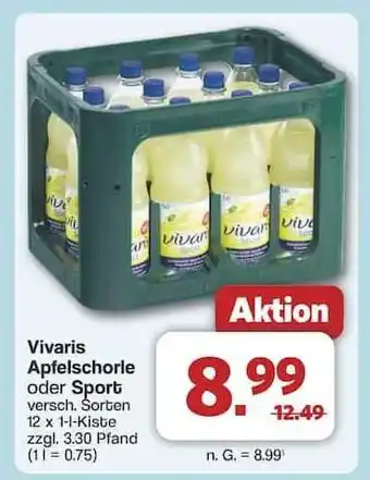Famila Nord Ost Vivaris Apfelschorle oder Sport Angebot