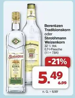 Famila Nord Ost Berentzen Traditionskorn oder Strothmann Weizenkorn Angebot