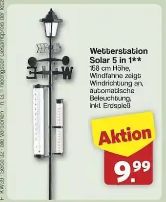 Famila Nord Ost Wetterstation Solar 5 in 1 Angebot