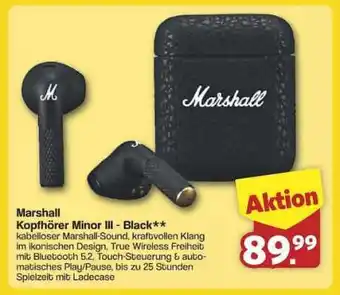 Famila Nord Ost Marshall Kopfhörer Minor III - Black Angebot