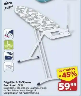 Famila Nord Ost Bügeltisch AirSteam Premium L Solid Angebot