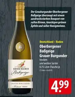 Famila Nord Ost Oberbergener Baßgeige Grauer Burgunder Angebot
