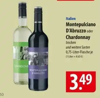 Famila Nord Ost Montepulciano D’Abruzzo oder Chardonnay Angebot