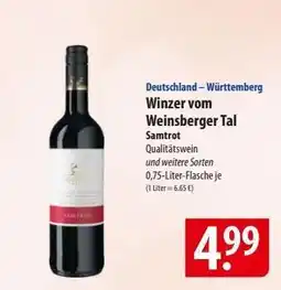 Famila Nord Ost Winzer vom Weinsberger Tal Samtrot Angebot