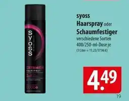 Famila Nord Ost syoss Haarspray oder Schaumfestiger Angebot
