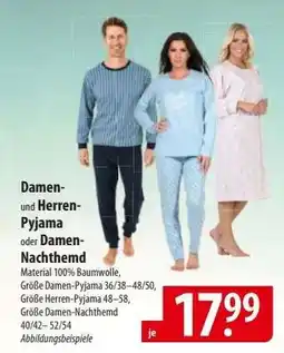 Famila Nord Ost Damen- und Herren-Pyjama oder Damen-Nachthemd Angebot
