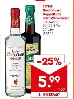 Netto Marken-Discount Echter Nordhäuser Doppelkorn oder Wildkräuter Angebot