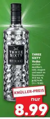 Kaufland Three Sixty Vodka Angebot