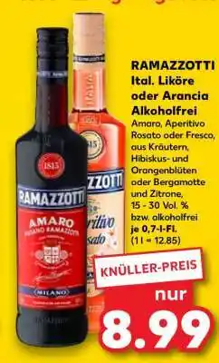 Kaufland RAMAZZOTTI Ital. Liköre oder Arancia Alkoholfrei Angebot