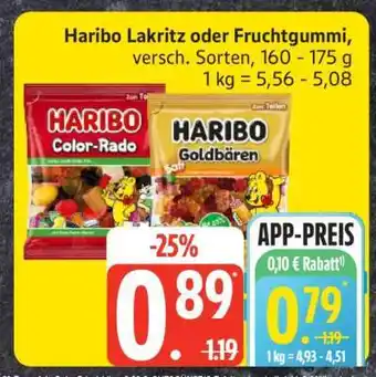 Edeka Haribo Lakritz oder Fruchtgummi Angebot