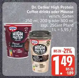 Edeka Dr. Oetker High Protein Coffee drinks oder Mousse Angebot