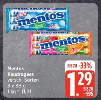 Edeka MENTOS Kaudragees Angebot
