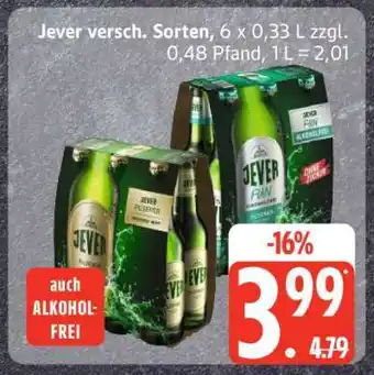 Edeka Jever, versch. Sorten Angebot