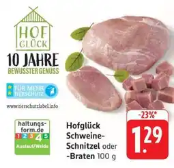 Edeka Hofglück Schweine-Schnitzel oder -Braten Angebot