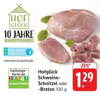 Edeka Hofglück Schweine-Schnitzel oder -Braten Angebot