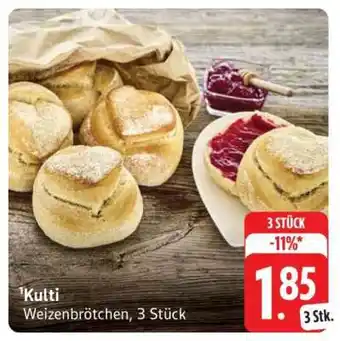 Edeka 'Kulti' Weizenbrötchen, 3 Stück Angebot