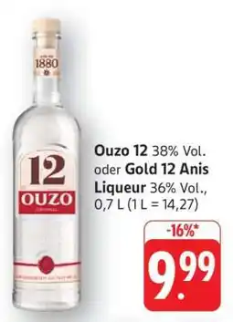 Edeka Ouzo 12 oder Gold 12 Anis Liqueur Angebot