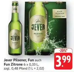 Edeka Jever Pilsener, Fun auch Fun Zitrone Angebot