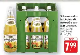 Edeka Schwarzwaldhof Apfelsaft naturtrüb oder klar Angebot