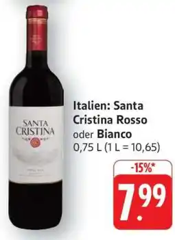 Edeka Italien: Santa Cristina Rosso oder Bianco Angebot
