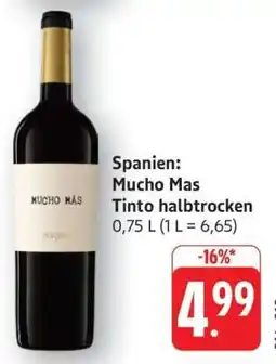 Edeka Spanien: Mucho Mas Tinto halbtrocken Angebot