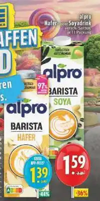 Edeka alpro Hafer- oder Soyadrink Angebot