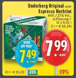 Edeka UNDERBERG Original oder Espresso Herbtini Angebot