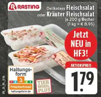 Edeka Rasting Delikatess Fleischsalat oder Kräuter Fleischsalat Angebot