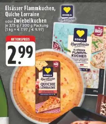 Edeka Elsässer Flammkuchen, Quiche Lorraine oder Zwiebelkuchen Angebot