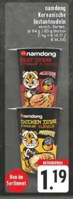 Edeka namdong Koreanische Instantnudeln Angebot