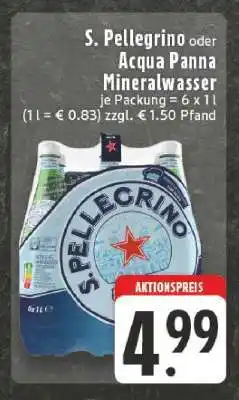 Edeka S. Pellegrino oder Acqua Panna Mineralwasser Angebot