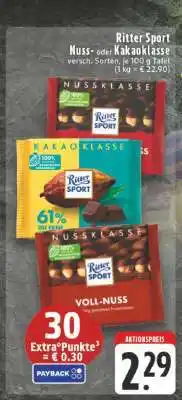 Edeka Ritter Sport Nuss- oder Kakaoklasse Angebot
