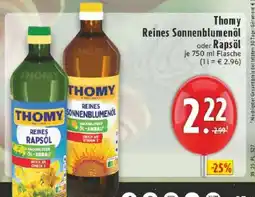 Edeka Thomy Reines Sonnenblumenöl oder Rapsöl Angebot