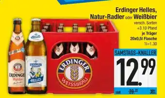Edeka Erdinger Helles, Natur-Radler oder Weißbier Angebot