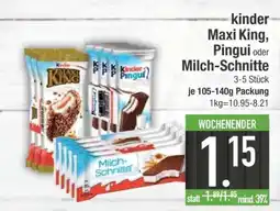 Edeka kinder Maxi King, Pingui oder Milch-Schnitte Angebot