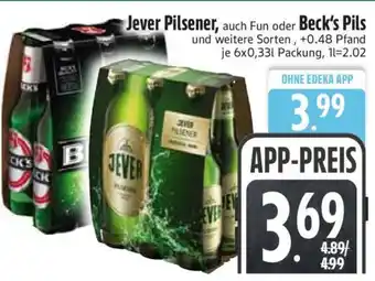 Edeka Jever Pilsener, Beck's Pils Angebot