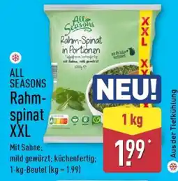 Aldi Nord ALL SEASONS Rahmspinat XXL Angebot