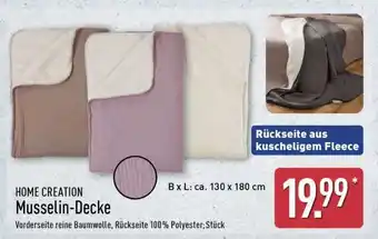Aldi Nord HOME CREATION Musselin-Decke Angebot
