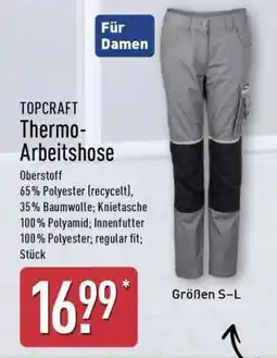 Aldi Nord TOPCRAFT Thermo-Arbeitshose Angebot