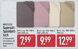 Aldi Nord NOVITESSE Supersoft-Spannbetttuch Angebot