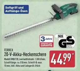 Aldi Nord FERREX 20-V-Akku-Heckenschere Angebot