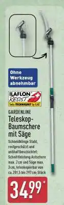 Aldi Nord GARDENLINE Teleskop-Baumschere mit Säge Angebot